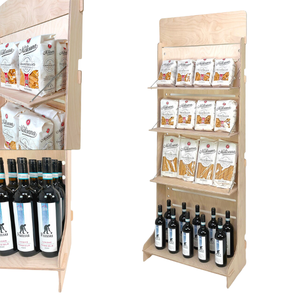 Personalizzabile portatile facile montaggio 600mm di legno regolabile vetrine 12mm Display per Pasta e merenda negozio di alimentari - Product Image 1