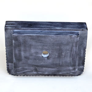 Lavabo rectangulaire en marbre noir de très haute qualité avec design brillant pour armoire de salle de bain et hôtel - Product Image 2