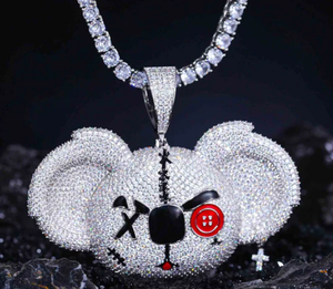 Charmes en diamant Moissanite VVS, or 925, argent, style hip-hop, taille princesse - Product Image 1