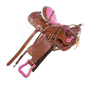 Cómodo Sillín de Cuero para Caballo con Estructura de Madera para Entrenamiento Profesional de Carreras y Prácticas de Equitación - Product Image 2