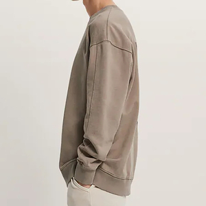 เสื้อสเวตเตอร์คอกลมสำหรับ350GSM มีฮู้ดสำหรับผู้ชายเสื้อสเวตเตอร์คอกลมผ้าคอตตอนไซส์ใหญ่พิเศษปักลายสำหรับทั้งชายและ100% - Product Image 2