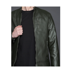 Nouvelle veste en cuir de couleur Olive pour homme, Logo personnalisé, élégante, fabriquée avec des matériaux de haute qualité, disponible à des prix raisonnables - Product Image 2