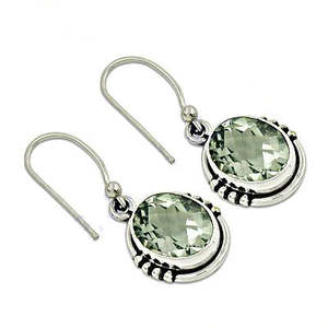 Boucles d'oreilles pendantes en argent 925 avec améthyste verte pour femmes, produit cadeau tendance - Product Image 3