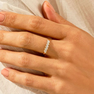 Anillo de Bodas Clásico de Oro Amarillo de 10K con Forma de Corazón, Joyería Fina para Mujer, Regalo de Compromiso, Aniversario - Product Image 5