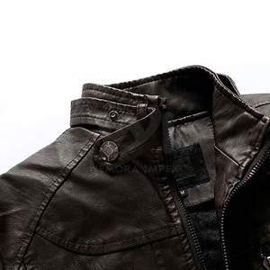 Vente directe d'usine à prix de gros, vêtements pour hommes, veste d'hiver légère, service OEM, veste en cuir pour hommes - Product Image 4