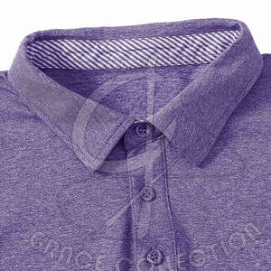 Nouveauté, polo uni à manches longues pour homme, polo tendance de couleur personnalisée avec col rabattu - Product Image 4