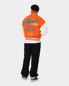 Haute Qualité Patch Broderie Baseball Bomber Letterman En Cuir Manches Boxy Recadrée Plus La Taille Varsity Veste - Product Image 4