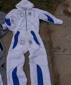 ชุดเซ็ตแทรคสูทแบบมีฮู้ด 2 ชิ้น สำหรับฤดูหนาว ไซส์พลัส  แบบยูนิเซ็กซ์  ผ้าโพลีเอสเตอร์/ไนลอน น้ำหนักเบา ระบายอากาศได้ดี สไตล์สตรีทแวร์  แบบเรียบสีพื้น - Product Image 1