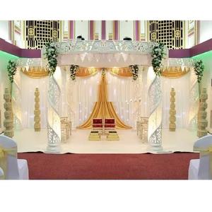 Lieu de mariage extérieur Crystal Mandap USA Majestic Wedding FRP Crystal Indian Mandap Gorgeous Diamond Pillar Wedding Mandap Setup - Product Image 1