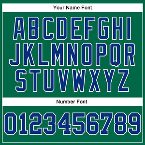 Design moderne avec broderie personnalisée Maillot de football américain léger et respirant en polyester vert Kelly et royal - Product Image 3