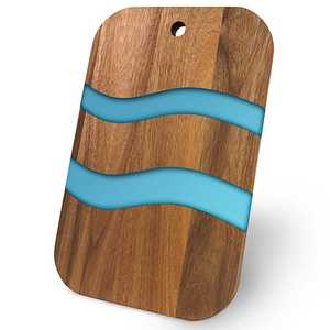 Tabla de cortar de resina epoxi y madera de Olivo natural de primera calidad, tabla de cortar de cocina colorida hecha a mano de tamaño personalizado - Product Image 1