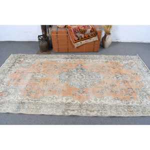 พรมขนาด 4.6x8.9 ฟุต, พรมตุรกีโบราณ, พรมขนสัตว์สีส้มล้วน - Product Image 3