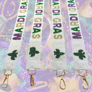 Haute qualité MardiGrass perlé sac à main sangle crochets détachables sororité Gameday sac sangle personnalisé broderie artisanat couture - Product Image 3