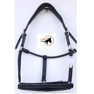 Luxe anglais selle cheval tête collier licou qualité supérieure cuir matériel conique nez boule cristaux joue pièce matériel - Product Image 4