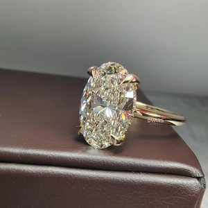 Anillo de Diamante Solitario Ovalado de Lujo de 5 Quilates para Mujer, Oro de 18K, Color F, Certificado IGI, Diamante Dvars de Moda - Product Image 6
