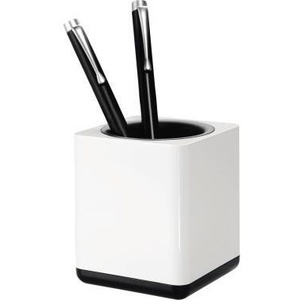 HAN I-Line <b>White</b>/Black ABS Plastic Pencil Holder 7.9 X 9.6 X 7.9 cm Stylish <b>Pen</b> Holders - Product Image 1