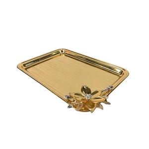 Bandeja de servicio de acabado chapado en oro de la mejor calidad, bandeja decorativa, bandeja de Metal para servir desayuno de uso multiusos - Product Image 5