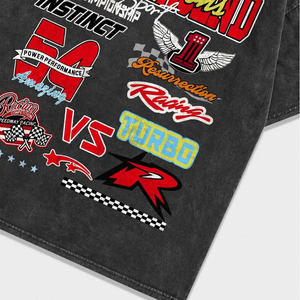 T-shirt à col rond en détresse de style vintage High Street pour hommes t-shirts délavés à l'acide de haute qualité pour hommes - Product Image 4