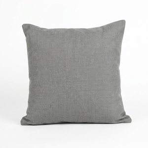 Housse de coussin décorative carrée unie en tissu doux tissé gris uni pour canapé, lit, bureau, salon, textile de maison - Product Image 1