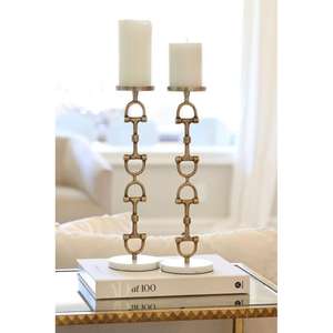 Candelabro artesanal, portavelas de estilo ecuestre, estribo de caballo y soporte de vela de Pilar, decoración interior del hogar - Product Image 2