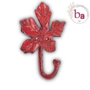 Venta caliente hierro fundido rojo Retro hoja de arce ganchos para abrigos llavero colgador CK 558 - Product Image 2
