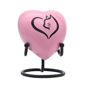 Belle urne funéraire en aluminium de 60 ml, faite à la main, personnalisée en forme de cœur, pour animaux de compagnie, vase de table, commémoration de votre animal à fourrure - Product Image 2