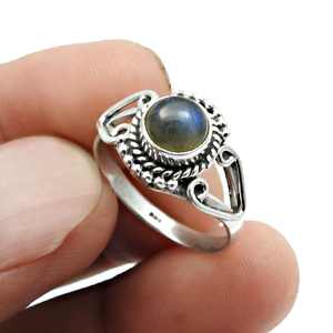 Beautiful Natural Round Cut Labradorite Gemstone <b>Silver</b> <b>Ring</b> Wholesale 925 Jewelry Sterling <b>Silver</b> Bezel Setting <b>Boho</b> <b>Ring</b> - Product Image 3