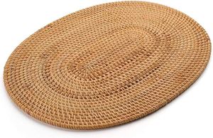 Outdoor <b>Placements</b> Rattan Circle Round <b>Placement</b> Kitchen Dinnerware Decorative Plate <b>Table</b> Dish Pad Hand Weaved Contemporary - Product Image 2