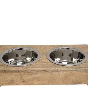 Comederos y cuencos para mascotas de acero inoxidable personalizados OEM Comederos de metal elevados de último diseño fabricados en la India - Product Image 3