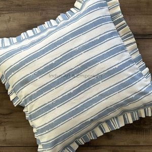 Indian Handmade Floral Hand Block Printed Slub Cotton Cushion Covers for Home & Hotel Use 100% Cotton Customizable Colors - Product Image 4