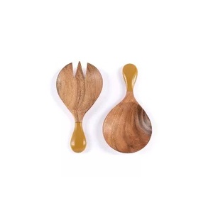 Cubiertos de madera y resina, juegos de cubiertos para cocina y restaurante, juego de cubiertos de tamaño personalizado con esmalte brillante para el hogar y el hotel - Product Image 3