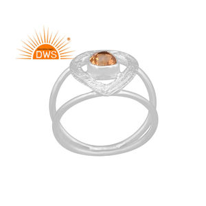 Meilleure vente bague en argent sterling fin avec citrine naturelle et pierres précieuses fendue fabricant de bijoux personnalisés - Product Image 1