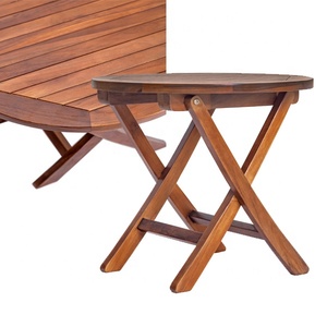 Table basse pliante en bois d'acacia, style européen, mobilier d'extérieur pour plage, parc, hôtel, extérieur, bois de teck - Product Image 2