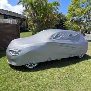 Vente flash Pare-soleil de pare-brise de voiture en polyester Bulle imperméable Protection contre la chaleur UV Housse de voiture extérieure Housse de voiture épaisse Prix ​​bas - Product Image 5