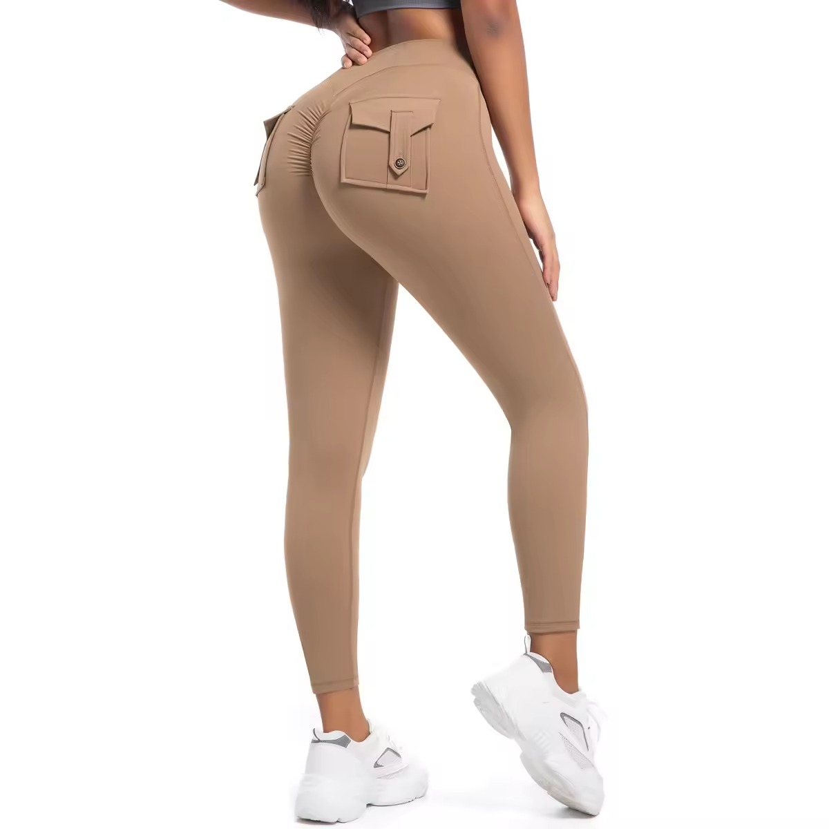 Custom Wholesale Logo Solid Womens Gym Compression Leggings High Elastic Waist Four-Way Stretch Breathable Plus Size Yoga Pants
