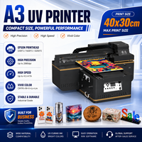 Impresora UV Plana A3 4030, Impresora UV Industrial A43 para Impresión de Letreros en Acrílico, Metal, Vidrio y PVC
