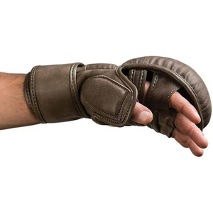 Guantes profesionales de entrenamiento de manos abiertas de cuatro capas Cuero genuino transpirable y cómodo para artes marciales y boxeo - Product Image 5