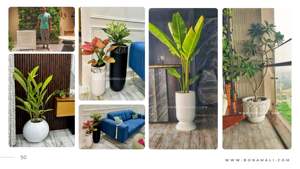 BOLI Rustic Large FRP Flower <b>Pot</b> Planter Custom Shape Eco Friendly for Home Office Decor with New Artificial Flowers - Product Image 5