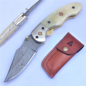 Couteau pliant en acier damas couteau de cuisine de poche extérieur manche en bois OEM personnalisé garantie de 3 ans bricolage industriel - Product Image 6