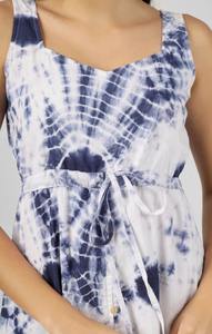 Handcrafted Cotton <b>Kaftan</b> <b>Ladies</b> Lightweight Tie Dye Print Vintage Style High Waist Casual Relaxed Fit Lace Decoration ODM - Product Image 4