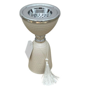 Porte-encens élégant pour décor à la maison meilleure qualité en métal blanc et argent brûleur Bakhoor diffuseur de parfum et porte-encens - Product Image 1