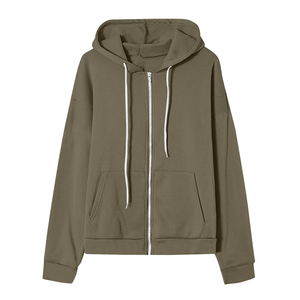 Oem Winter Heavy Weight Women's Hoodies 100% Cotton Oversized Customized Breathable Waterproof Eco-Friendly Casual Zip-Up - Product Image 1
