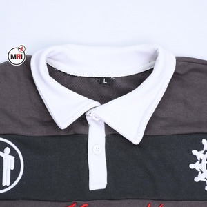 เสื้อแขนยาวสำหรับผู้ชายผ้าฝ้ายปักลายแถบโลโก้ตามสั่ง - Product Image 5