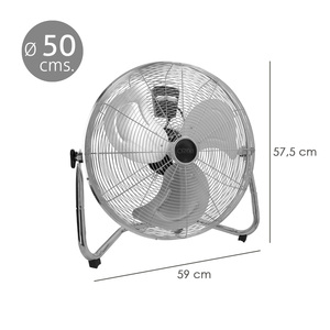 Ventilatore da pavimento cromato 120 Watt O/50 cm. - Product Image 2