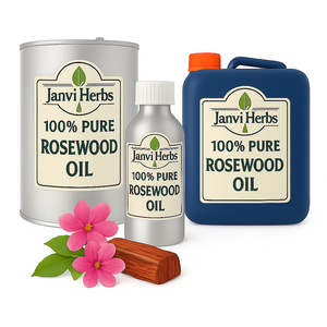 Aceite esencial puro de palisandro 100% | Aceite destilado al vapor a granel para aromaterapia, masaje, cuidado de la piel | Janvi Herbs OEM Exporter - Product Image 1