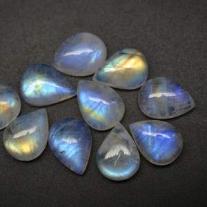 100% pierre de lune arc-en-ciel blanche naturelle polie et multi-clignotante pierres précieuses en vrac pour bijoux et cadeaux - Product Image 3