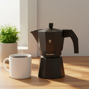 Cafetera Moka de Aluminio Color Negro Carbón de 3 Tazas ITALEXPRESS 1361V - Product Image 3