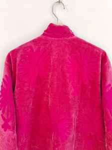 Chaqueta Suzani de Terciopelo Rosa, Abrigo de Invierno Bordado, Chaqueta Bordada Suzani, Abrigo Artesanal Bohemio - Product Image 5