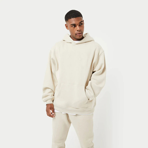 Sweat à capuche oversize en coton de haute qualité, sweats à capuche en coton vierge personnalisée 400gsm unie à épaules tombantes - Product Image 1