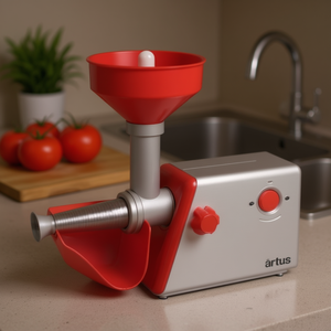 Prensa de Tomates Eléctrica Artus S25I 550W Roja y Plateada, Procesador de Alimentos - Product Image 3